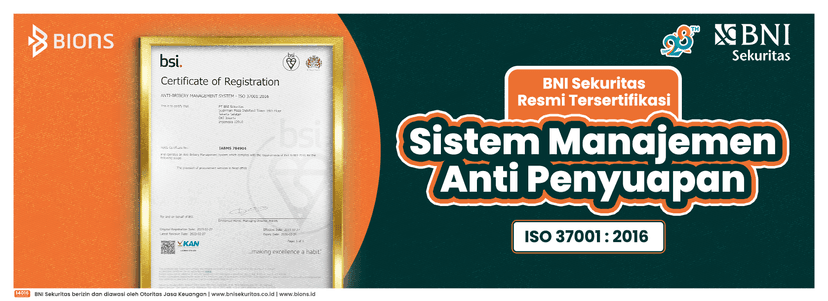BNI Sekuritas Resmi Tersertifikasi ISO 37001: 2016