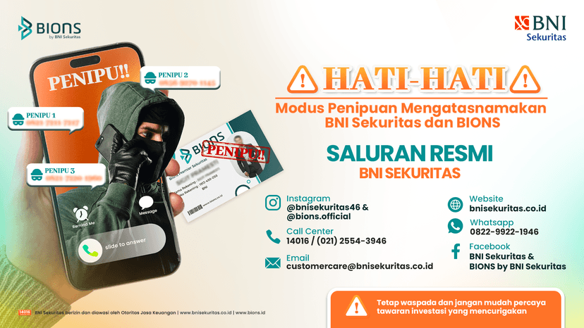 Waspada Penipuan Mengatasnamakan BNI Sekuritas &#038; BIONS