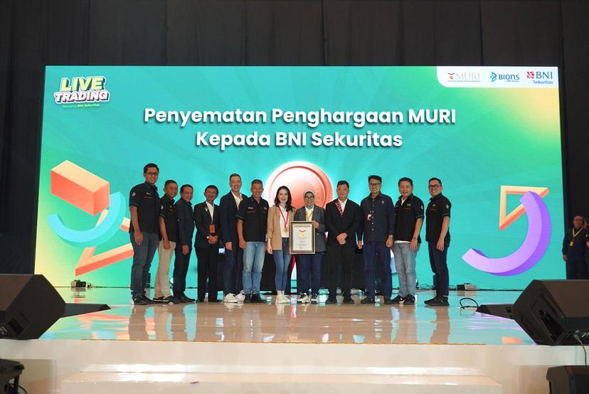 BNI Sekuritas Pecahkan Rekor MURI Perdagangan Langsung Saham dengan Nasabah Terbanyak
